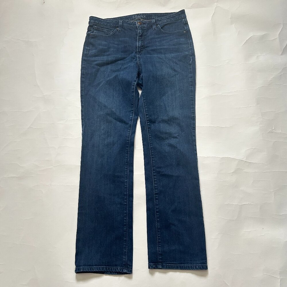 Spanx Jeans size 32 The Slim-X Straight Leg Dark Blue Mid Rise Denim